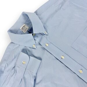 Brooks Brothers Shirt Mens 16.5 Blue Micro Check Button Down Dress Long Sleeve